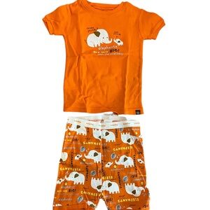NWT Baby Gap Elephant Orange Print Kids Pajamas
